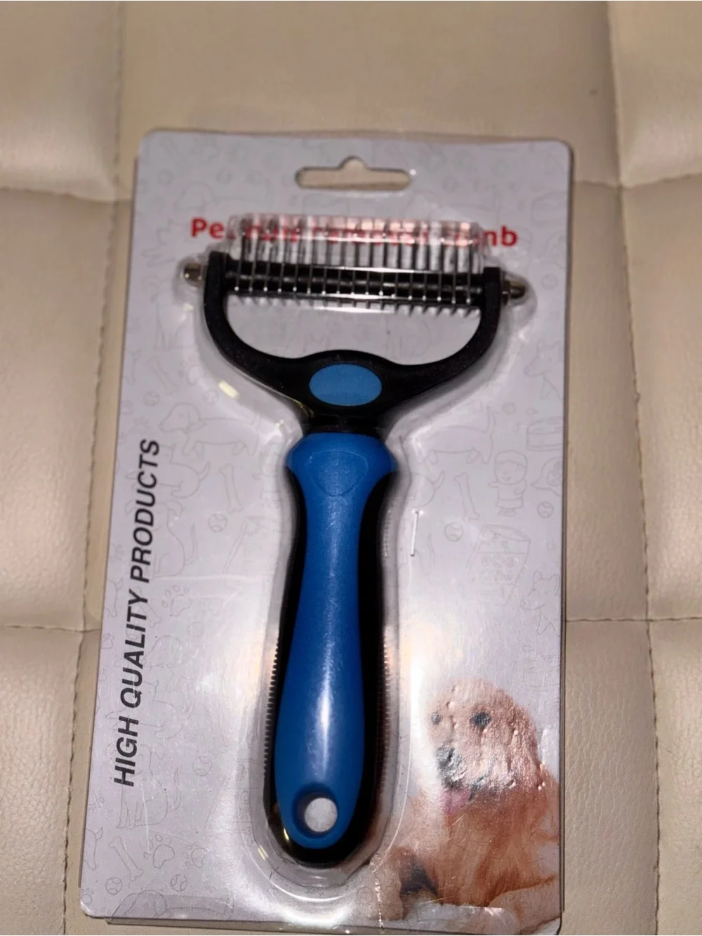 High-Quality Blue Dog De-shedding Rake - Men Grooming